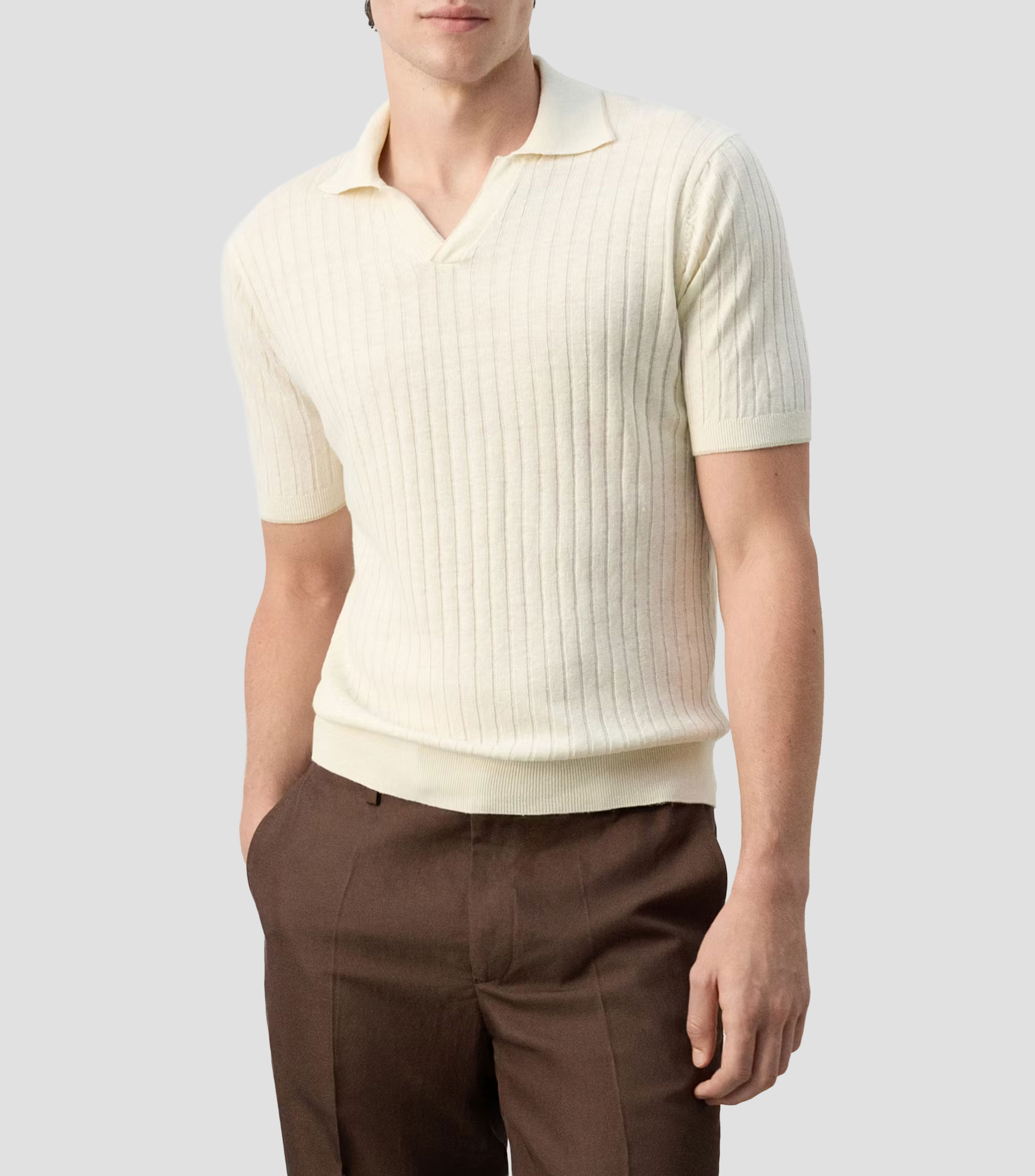 Playera Tipo Polo Manga Corta Sólido Hombre